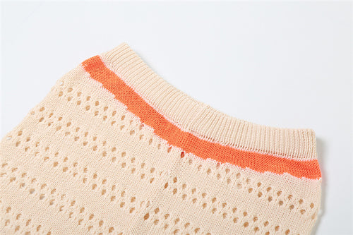 Starburst Crochet Knit Flared Pant Set