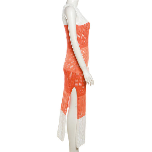 Gloria Crochet Knit Sleeveless Maxi Dress