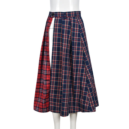 Hit The Latto Plaid Midi Skirt