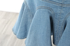 Gone Viral Ruffled Denim Mini Skirt