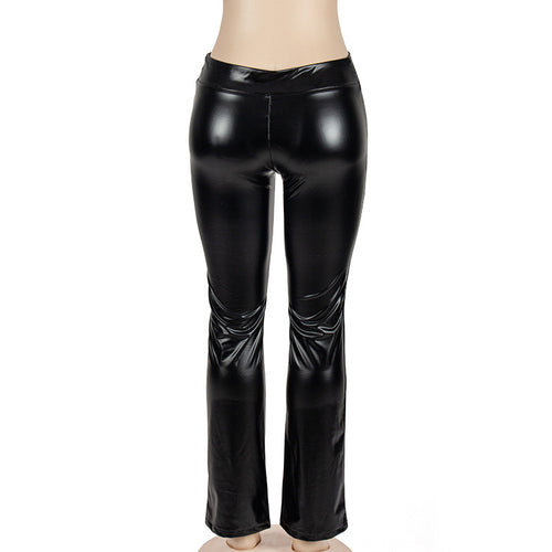 Portia Fitted Bootcut V Cut Faux Leather Pants