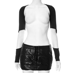 Amira Puffer Vest Low Rise Mini Skirt Set