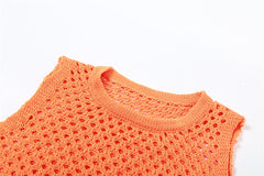 Starburst Crochet Knit Flared Pant Set
