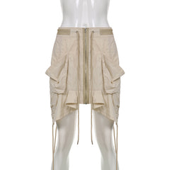 Carly High Waist Cargo Drawstring Utility Skirt