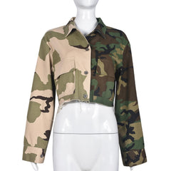 Have It All Distressed Cropped Camouflage Shacket