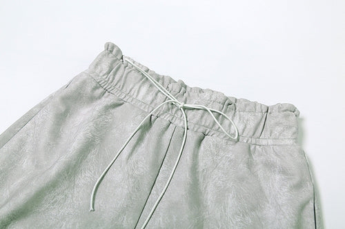 High Waist Wide Leg Drawstring Pants