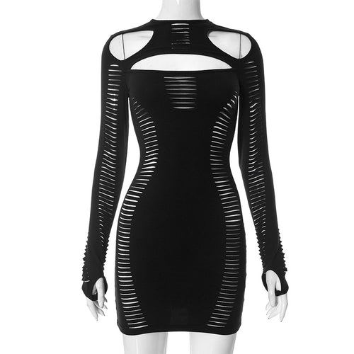 Jordyn Snatched Long Sleeve Cutout Mini Dress