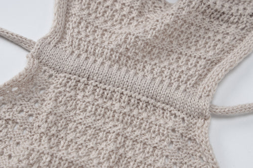 Halter Cutout Long Sleeve Crochet Knit Maxi Dress