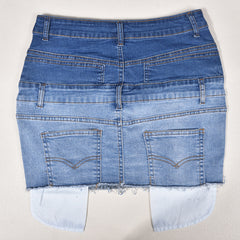 Double Dare Cutoff Denim Mini Skirt