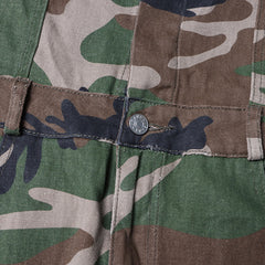 Brielle Camouflage Strapless Cargo Denim Jumpsuit