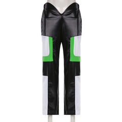 Ride For Me Faux Leather V Cut Straight Leg Pants