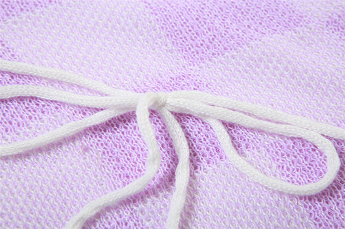 Lola Halter Crochet Knit Checkered Short Set