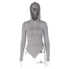 Neo Drawstring Ruched Hooded Top