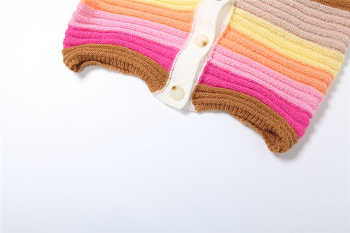 Marissa Long Sleeve Striped Knit Sweater Mini Dress