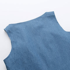 Kariya Cutout Denim Corset Tank Top