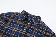 Falling For You Checkered Button Down Cropped Shirt