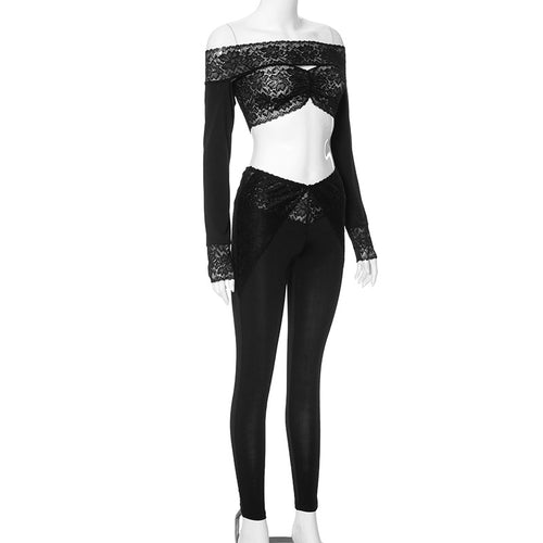 Laced In Love Long Sleeve Low Waist Legging Pant Set