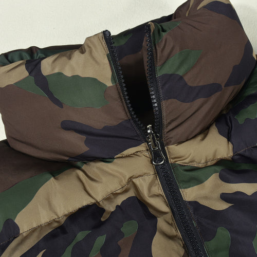 In Command Cropped Camouflage Puffer Vest