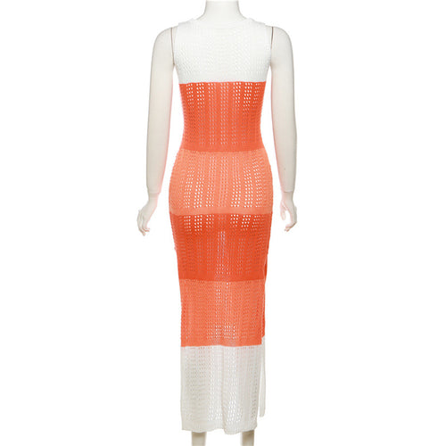 Gloria Crochet Knit Sleeveless Maxi Dress