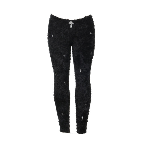 Most Sacred Fuzzy Cross Charm Pants