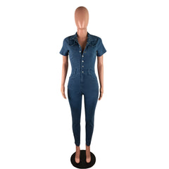 Women Sexy Denim Jumpsuit