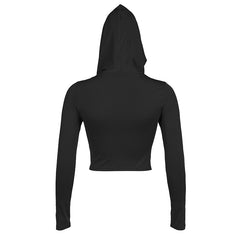 Melanie Long Sleeve Hooded Crop Top