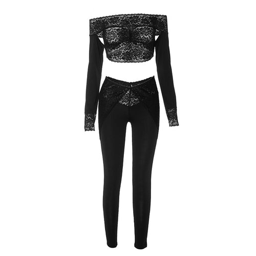 Laced In Love Long Sleeve Low Waist Legging Pant Set