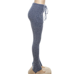 Skylar Sleeveless Rib Knit Flare Legging Pant Set