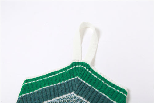 Dani Halter Ribbed Knit Sweater Mini Skirt Set