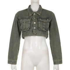 Alexis Washed Cropped Denim Jacket