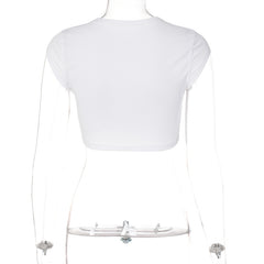 A Little Bit Spoiled Ribbed Crop T-Shirt
