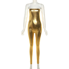 At The Award Show Metallic Sleeveless Jumpsuit