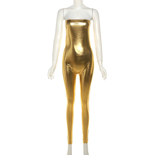 At The Award Show Metallic Sleeveless Jumpsuit