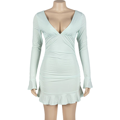Dani Long Sleeve V-Neck Mini Dress