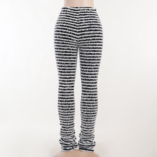 Not So Black And White Knit Flare Pants (Quick Ship)