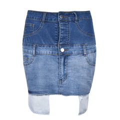 Double Dare Cutoff Denim Mini Skirt