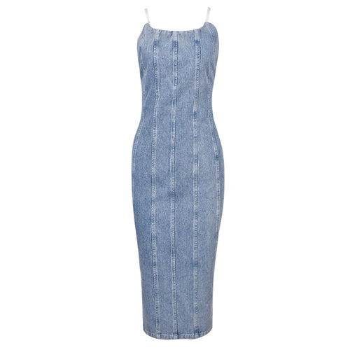 Michelle Sleeveless Denim Midi Dress