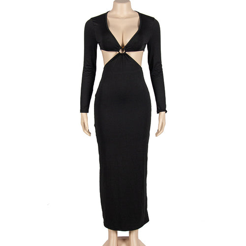 Pretty Please Long Sleeve Cutout Maxi Dress