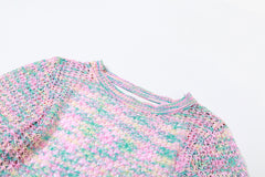 Cutie In Cabo Backless Crochet Knit Long Sleeve Mini Dress