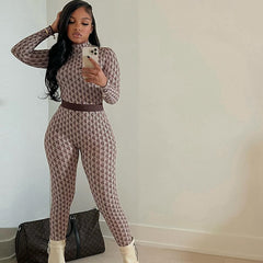 Printed Long Sleeve Legging Pant Set