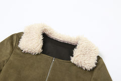 Cheyenne Long Sleeve Velvet Fur Trim Mini Skirt Set
