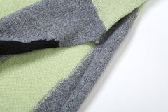 Distressed Long Sleeve Knit Sweater Maxi Dress