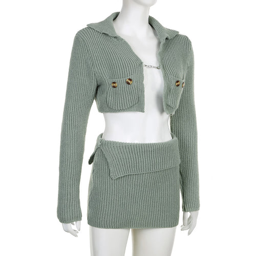 Nothing Sweeter Knit Cardigan + Mini Skirt Set