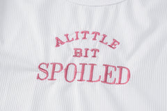 A Little Bit Spoiled Ribbed Crop T-Shirt