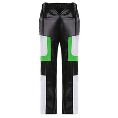 Ride For Me Faux Leather V Cut Straight Leg Pants