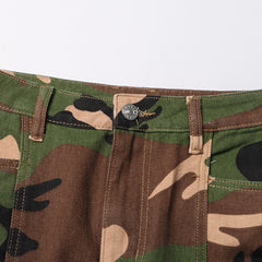 Tooling Short Skirt Unique Design Patchwork Pocket Camouflage Short Hip Hugger Skirt for Women