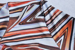 Retro Printed Long Sleeve Midi Dress