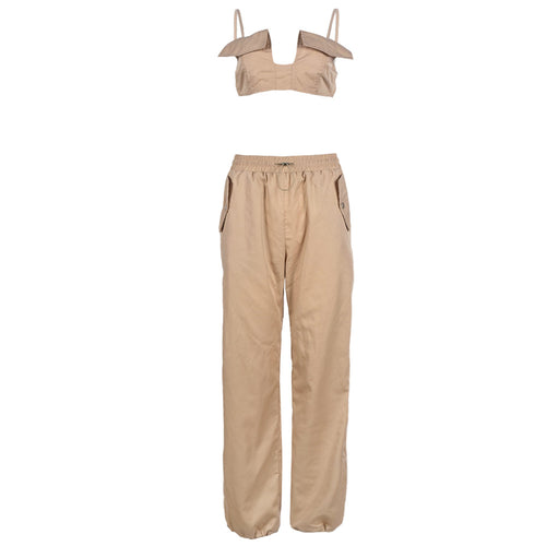 So Coy Drawstring Utility Pant Set