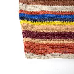 Bri Striped Backless Halter Crochet Knit Mini Dress