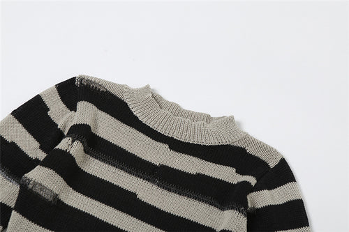 Kristen Cutout Striped Sweater Knit Mini Dress